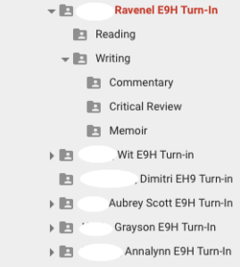 Student Writing Folders